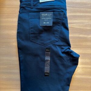 Kenneth Cole Men's Slim Fit Navy Dress Pants